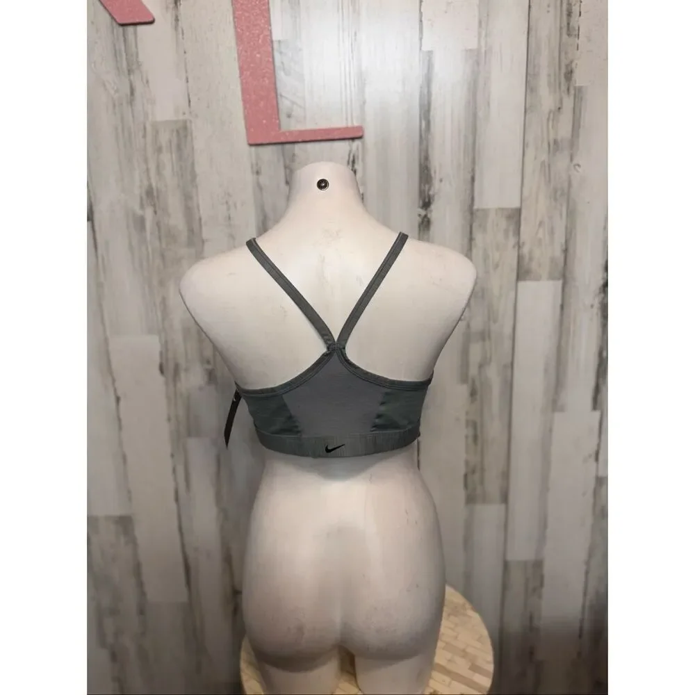 Nike Dri-Fit Zip Front Sports Bra XL Gray — High Support Training Activewear Top